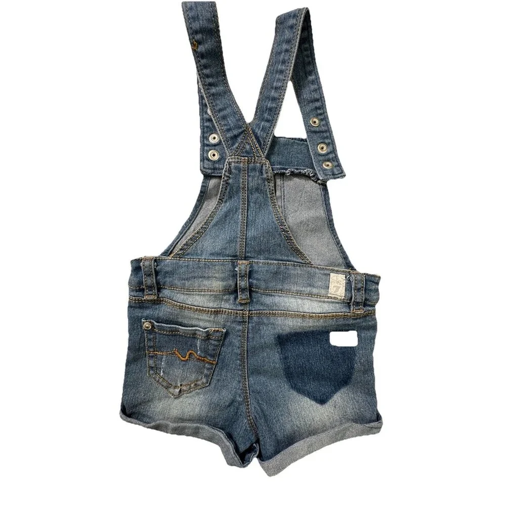 7 FOR ALL MANKIND Denim Shorts Overalls Girls sz 24 months